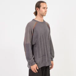 [GOOPiMADE] “8SE-03K” MONTAGE SPLICING KNIT SWEATER _ D.GREY