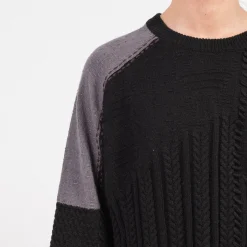 [GOOPiMADE] “8SE-03K” MONTAGE SPLICING KNIT SWEATER _ SHADOW