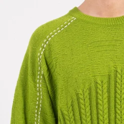 [GOOPiMADE] “8SE-03K” MONTAGE SPLICING KNIT SWEATER _ NEON