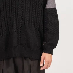 [GOOPiMADE] “8SE-03K” MONTAGE SPLICING KNIT SWEATER _ SHADOW