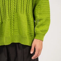 [GOOPiMADE] “8SE-03K” MONTAGE SPLICING KNIT SWEATER _ NEON