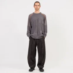 [GOOPiMADE] “8SE-03K” MONTAGE SPLICING KNIT SWEATER _ D.GREY