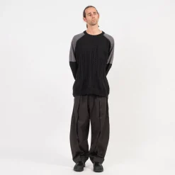 [GOOPiMADE] “8SE-03K” MONTAGE SPLICING KNIT SWEATER _ SHADOW