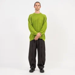 [GOOPiMADE] “8SE-03K” MONTAGE SPLICING KNIT SWEATER _ NEON