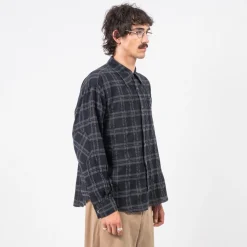 [HATCHINGROOM] ARCHIVE SHIRT V2 BOIL CHECK _ DARK NAVY