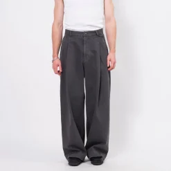 [HATCHINGROOM] DEEP PLEATS TROUSERS _ CHARCOAL