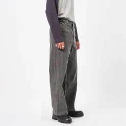 [HATCHINGROOM] REGULAR TROUSERS VELVET DENIM _ GREY