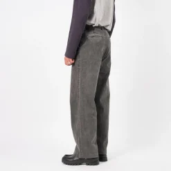 [HATCHINGROOM] REGULAR TROUSERS VELVET DENIM _ GREY