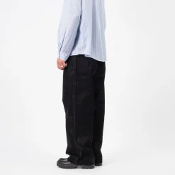 [HATCHINGROOM] REGULAR TROUSERS VELVET DENIM _ BLACK
