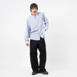 [HATCHINGROOM] REGULAR TROUSERS VELVET DENIM _ BLACK