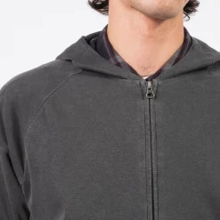 [HATCHINGROOM] VTG SILKET HOODIE _ DYED DARK GREEN