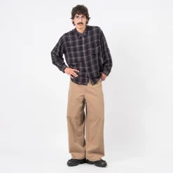 [HATCHINGROOM] WIDE CURVE TROUSERS _ BEIGE