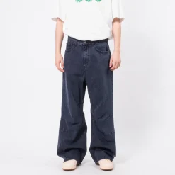 [999HUMANITY] AV PLEATS DYED DENIM PANTS _ FADED NAVY