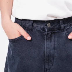 [999HUMANITY] AV PLEATS DYED DENIM PANTS _ FADED NAVY