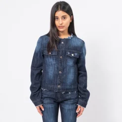 [999HUMANITY] DAMAGED FEATHER DENIM JACKET _ INDIGO ONE WASH