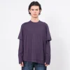 [999HUMANITY] DOUBLE LAYERED TEE _ DARK PURPLE