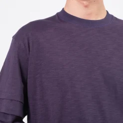 [999HUMANITY] DOUBLE LAYERED TEE _ DARK PURPLE