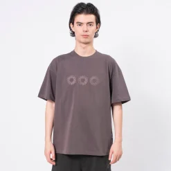 [999HUMANITY] EVD LOGO HALF T-SHIRTS _ CHARCOAL