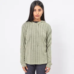 [999HUMANITY] JACQUARD STRIPE HOODIE _ LIGHT GREEN