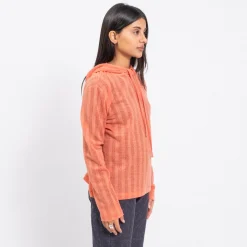[999HUMANITY] JACQUARD STRIPE HOODIE _ ORANGE