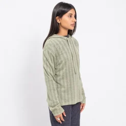 [999HUMANITY] JACQUARD STRIPE HOODIE _ LIGHT GREEN