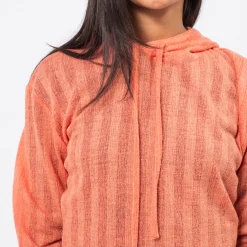 [999HUMANITY] JACQUARD STRIPE HOODIE _ ORANGE