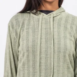 [999HUMANITY] JACQUARD STRIPE HOODIE _ LIGHT GREEN