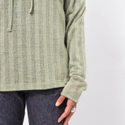 [999HUMANITY] JACQUARD STRIPE HOODIE _ LIGHT GREEN