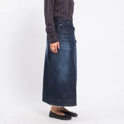 [999HUMANITY] MAXI BELTED DENIM SKIRT _ INDIGO ONE WASH