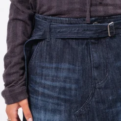 [999HUMANITY] MAXI BELTED DENIM SKIRT _ INDIGO ONE WASH