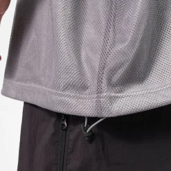 [IS-NESS] BALLOON DOUBLE LAYERED MESH SHORT SLEEVE T-SHIRT _ GREY