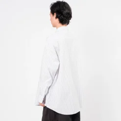 [IS-NESS] NU VENTILATION LONG SLEEVE SHIRT _ WHITE NAVY STRIPE