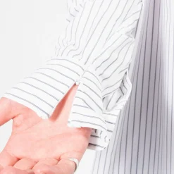 [IS-NESS] NU VENTILATION LONG SLEEVE SHIRT _ WHITE NAVY STRIPE