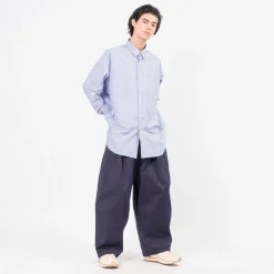 [IS-NESS] NU VENTILATION LONG SLEEVE SHIRT _ BLUE WHITE STRIPE