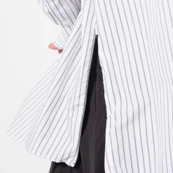 [IS-NESS] NU VENTILATION LONG SLEEVE SHIRT _ WHITE NAVY STRIPE