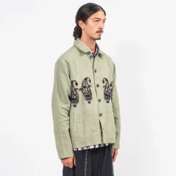 [KARTIK RESEARCH] SS25-03 CROPPED JACKET _ PISTA/BLACK/GREY