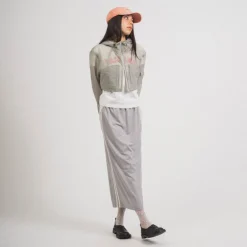 [KIJUN] CROPPED HOODIE JUMPER _ NEUTRAL GREY
