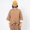 [MERELY MADE] MERELY DOBBY COTTON RAGLAN CAPE SHIRTS _ CAPPUCCINO