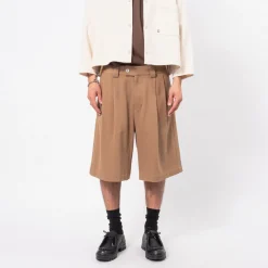 [MERELY MADE] MERELY DOBBY COTTON WIDE CROPPED PANTS _ CAPPUCCINO