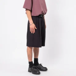 [MERELY MADE] MERELY DOBBY COTTON WIDE CROPPED PANTS _ BLACK