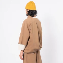 [MERELY MADE] MERELY DOBBY COTTON RAGLAN CAPE SHIRTS _ CAPPUCCINO