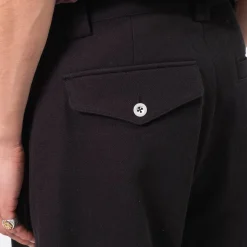[MERELY MADE] MERELY DOBBY COTTON WIDE CROPPED PANTS _ BLACK