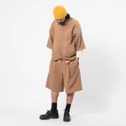 [MERELY MADE] MERELY DOBBY COTTON RAGLAN CAPE SHIRTS _ CAPPUCCINO