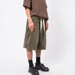 [MERELY MADE] MERELY MICRO CORDUROY SUPER COMFY SHORTS _ OLIVE KHAKI