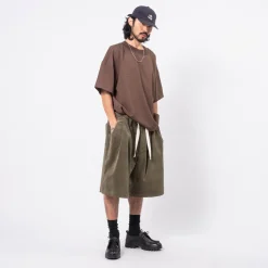 [MERELY MADE] MERELY MICRO CORDUROY SUPER COMFY SHORTS _ OLIVE KHAKI