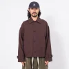[MERELY MADE] MERELY PREMIUM LINEN OXFORD GURKHA JACKET _ DARK WINE