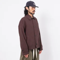 [MERELY MADE] MERELY PREMIUM LINEN OXFORD GURKHA JACKET _ DARK WINE