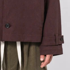 [MERELY MADE] MERELY PREMIUM LINEN OXFORD GURKHA JACKET _ DARK WINE