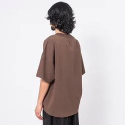 [MERELY MADE] MERELY WIDE ROUND NECKLINE T-SHIRT _ WOOD BROWN