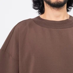 [MERELY MADE] MERELY WIDE ROUND NECKLINE T-SHIRT _ WOOD BROWN